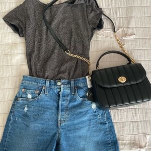 H&M animal print black and white basic shirt